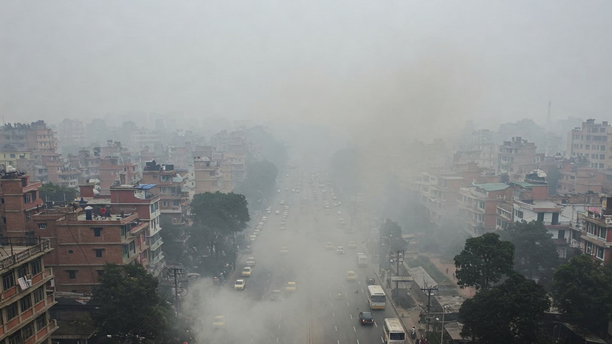 AI generated photo of Kathmandu during Air Pollution